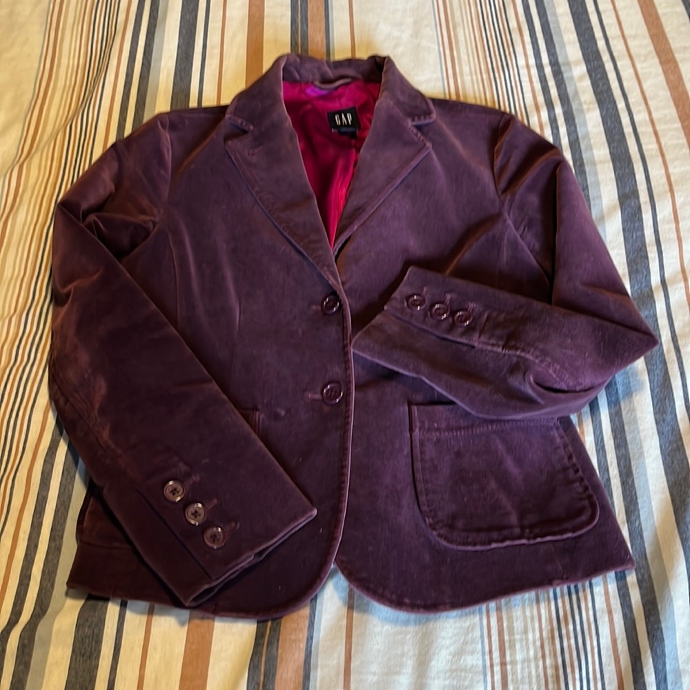 Purple Stretch Velvet Blazer